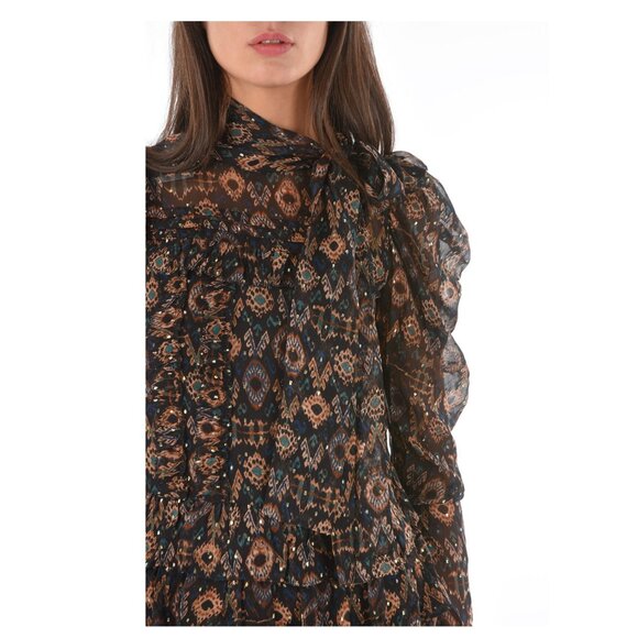 NWT Ulla Johnson Azra printed silk chiffon tiered dress - Picture 2 of 4